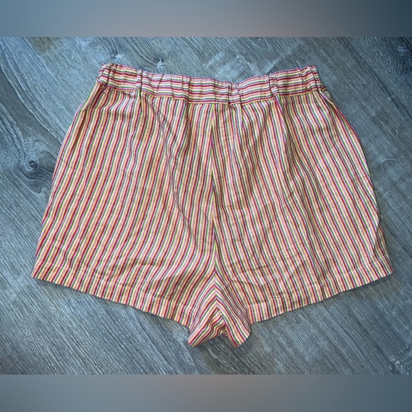 Urban Outfitters Urban Renewal Remnants Striped Multicolor Linen High-Rise Short - Picture 5 of 7